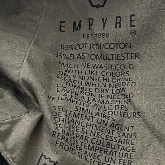 Empyre‎ Mens Mid Rise Skeletor Skinny Relaxed Fit Army Green Wrinkle Free 30/SM - Picture 16 of 16